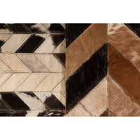 Bosie Safira Large Brown Hair on Leather Chevron Rug