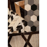 Bosie Safira Large Brown Hair on Leather Chevron Rug
