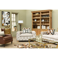 Bosie Safira Large Brown Hair on Leather Chevron Rug