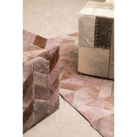 Bosie Safira Small Grey Cowhide Chevron Patchwork Rug