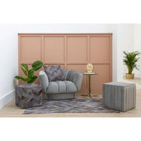 Bosie Safira Large Grey Hair-on-Leather Chevron Patchwork Rug