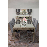 Bosie Safira Large Grey Hair-on-Leather Chevron Patchwork Rug