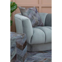 Bosie Safira Large Grey Hair-on-Leather Chevron Patchwork Rug