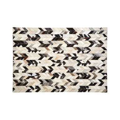 Bosie Safira Chevron Patchwork Rug in Hair-on-Leather