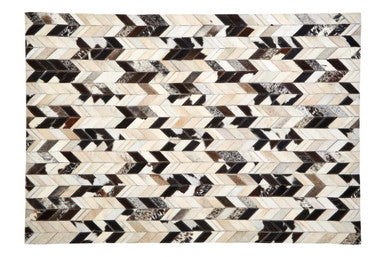 Bosie Safira Large Chevron Patchwork Hair-on-Leather Rug