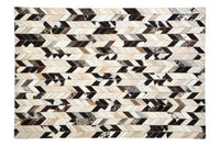 Bosie Safira Large Chevron Patchwork Hair-on-Leather Rug