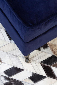 Bosie Safira Large Chevron Patchwork Hair-on-Leather Rug