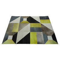 Bosie Safira Large Abstract Leather Patchwork Rug in Vibrant Colours