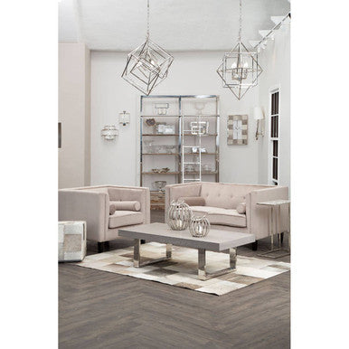 Bosie Safira Small Grey Hair on Leather Patchwork Rug