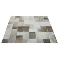 Bosie Safira Large Grey Leather Patchwork Rug