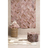 Bosie Safira Large Grey Leather Patchwork Rug