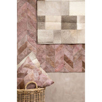 Bosie Safira Large Grey Leather Patchwork Rug