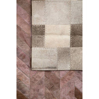 Bosie Safira Large Grey Leather Patchwork Rug