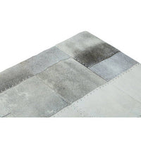 Bosie Safira Large Grey Leather Patchwork Rug