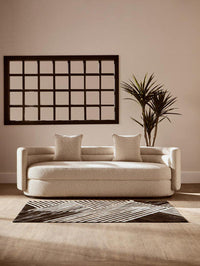 Bosie Safira Black and White Leather Rug - Dynamic Geometric Design