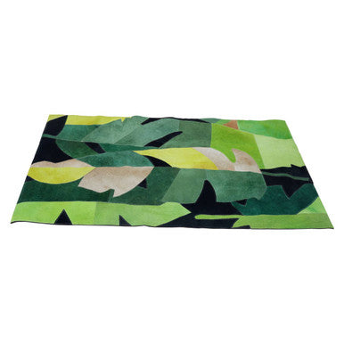 Bosie Safira Botanical Hair-on-Leather Rug - Small Nature-Inspired Design