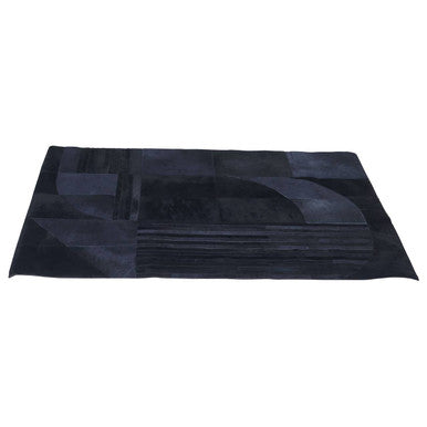 Bosie Safira Small Black and Grey Leather Deco Rug
