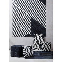Bosie Safira Small Black and Grey Leather Deco Rug