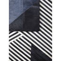 Bosie Safira Small Black and Grey Leather Deco Rug