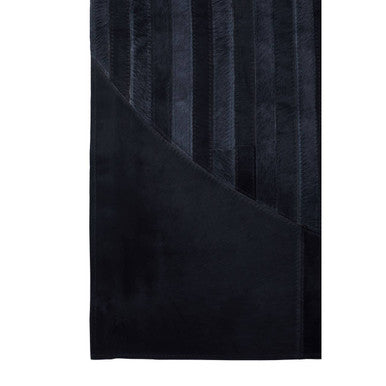 Bosie Safira Large Deco Black And Grey Hair on Leather Rug