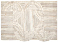Bosie Safira Small Natural Hair On Leather Rug