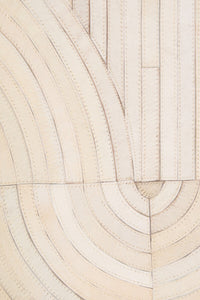 Bosie Safira Large Natural Hair On Leather Rug with Abstract Geometric Design