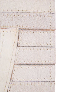 Bosie Safira Large Natural Hair On Leather Rug with Abstract Geometric Design