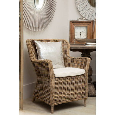 Bosie Kensington Townhouse Crush Leather Effect Silver Cushion