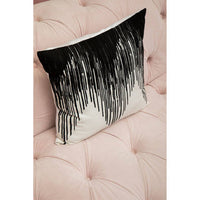 Bosie Ozella Black and White Embroidered Cushion