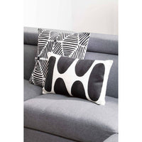 Bosie Ozella Black And White Square Embroidered Cushion