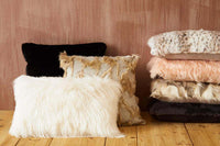Bosie Lamina Grey Rectangular Fur Cushion