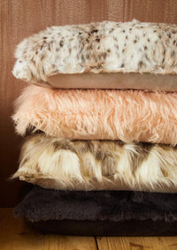 Bosie Lamina Grey Rectangular Fur Cushion