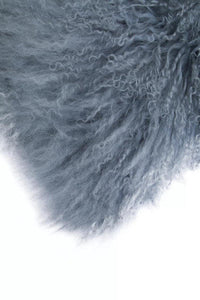 Bosie Mongolian Fur Grey Rectangular Cushion