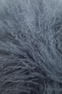 Bosie Mongolian Fur Grey Rectangular Cushion