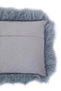 Bosie Mongolian Fur Grey Rectangular Cushion