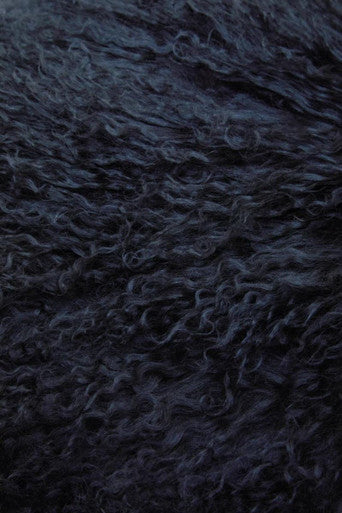 Bosie Mongolian Fur Black Square Cushion