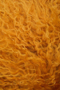 Bosie Mongolian Fur Ochre Square Cushion