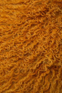Bosie Mongolian Fur Ochre Rectangular Cushion
