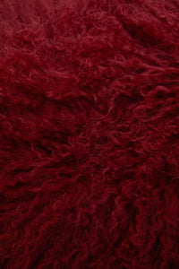 Bosie Mongolian Fur Maroon Rectangular Cushion