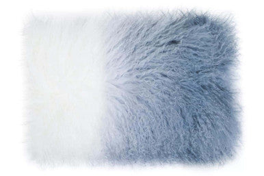 Bosie Mongolian Fur Grey Ombre Rectangular Cushion