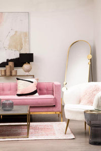 Bosie Mongolian Fur Pink Round Cushion
