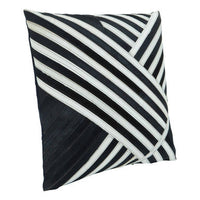 Bosie Safira Black and White Hair on Leather Cushion