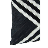 Bosie Safira Black and White Hair on Leather Cushion