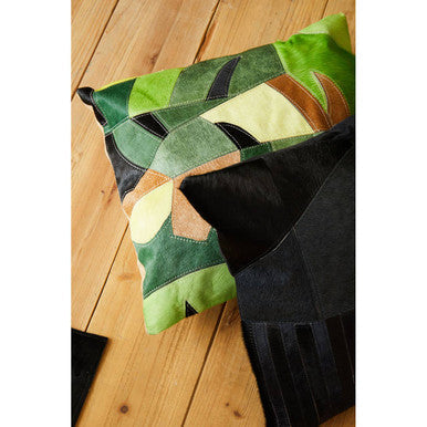 Bosie Safira Botanical Hair on Leather Cushion