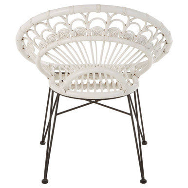 Manado White Natural Rattan Chair