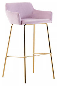 Tamzin Pink Velvet Low Back Bar Chair