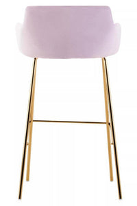 Tamzin Pink Velvet Low Back Bar Chair