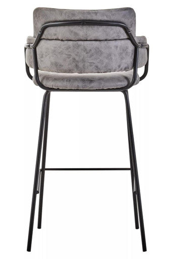 Tamzin Grey Faux Leather Bar Chair