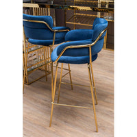 Tamzin Blue Velvet Bar Chair