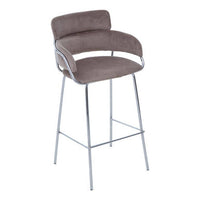 Tamzin Mink Velvet Bar Chair